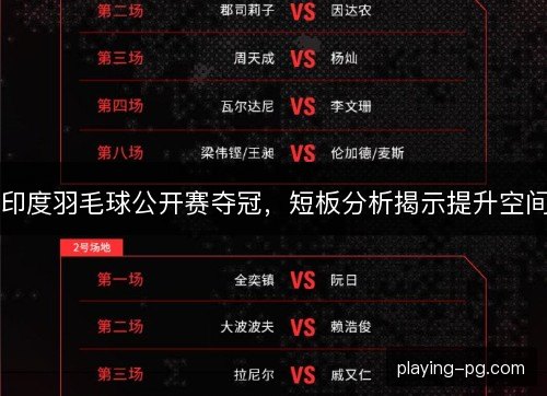 印度羽毛球公开赛夺冠，短板分析揭示提升空间